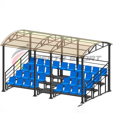 Купить Трибуна для зрителей 4 ряда на 34 места с навесом и перилами в Ухте 