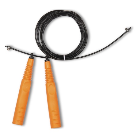 Купить Скакалка высокооборотная Кроссфит стальной шнур в оплетке 2.9 м чёрно-оранжевая в Ухте 